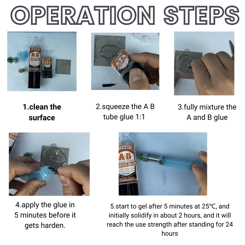 6/25 مللي راتنجات الايبوكسي AB الغراء مقاوم للماء لحظة لاصق سريع إصلاح قوي سوبر السائل الغراء للخشب البلاستيك المعادن الغراء لحام #6