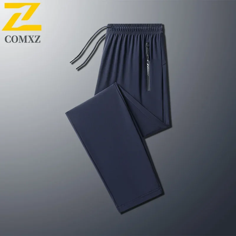 2025 New Men's Sports Pants Ice Silk Breathable Quick Drying Straight Leg Jogging Gym Casual Pants Lightweight Male Long Pants