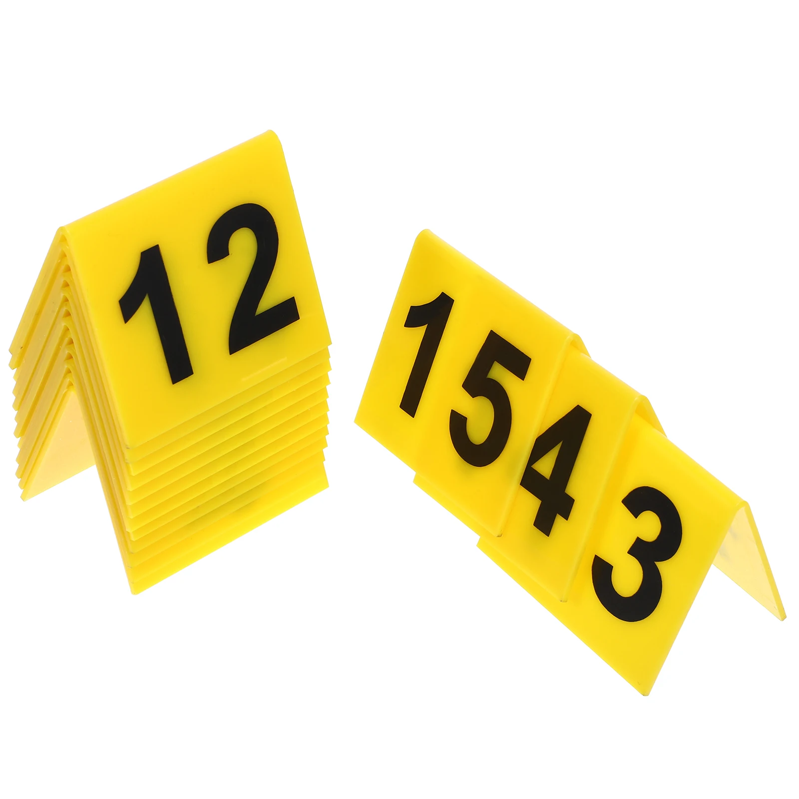 

15Pcs Acrylic Number Plates Double Sided Table Signs for Restaurants Cafes Bars Yellow Black Reusable Evidence Markers Crime