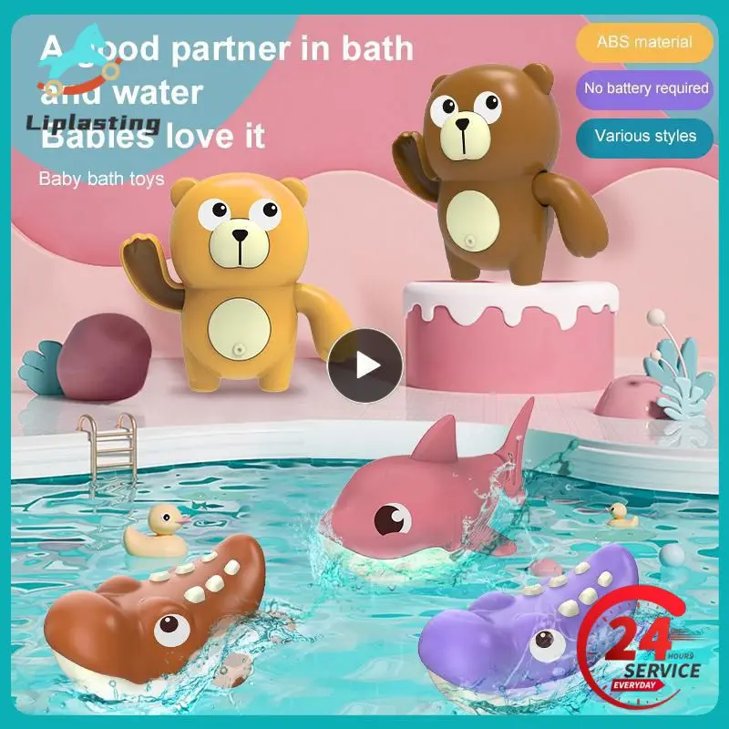 

Children Bath Playing Toys Clockwork Swimming Animal Floating Cartoon Animal Infant Baby Early Education Bathroom Beach Gifts