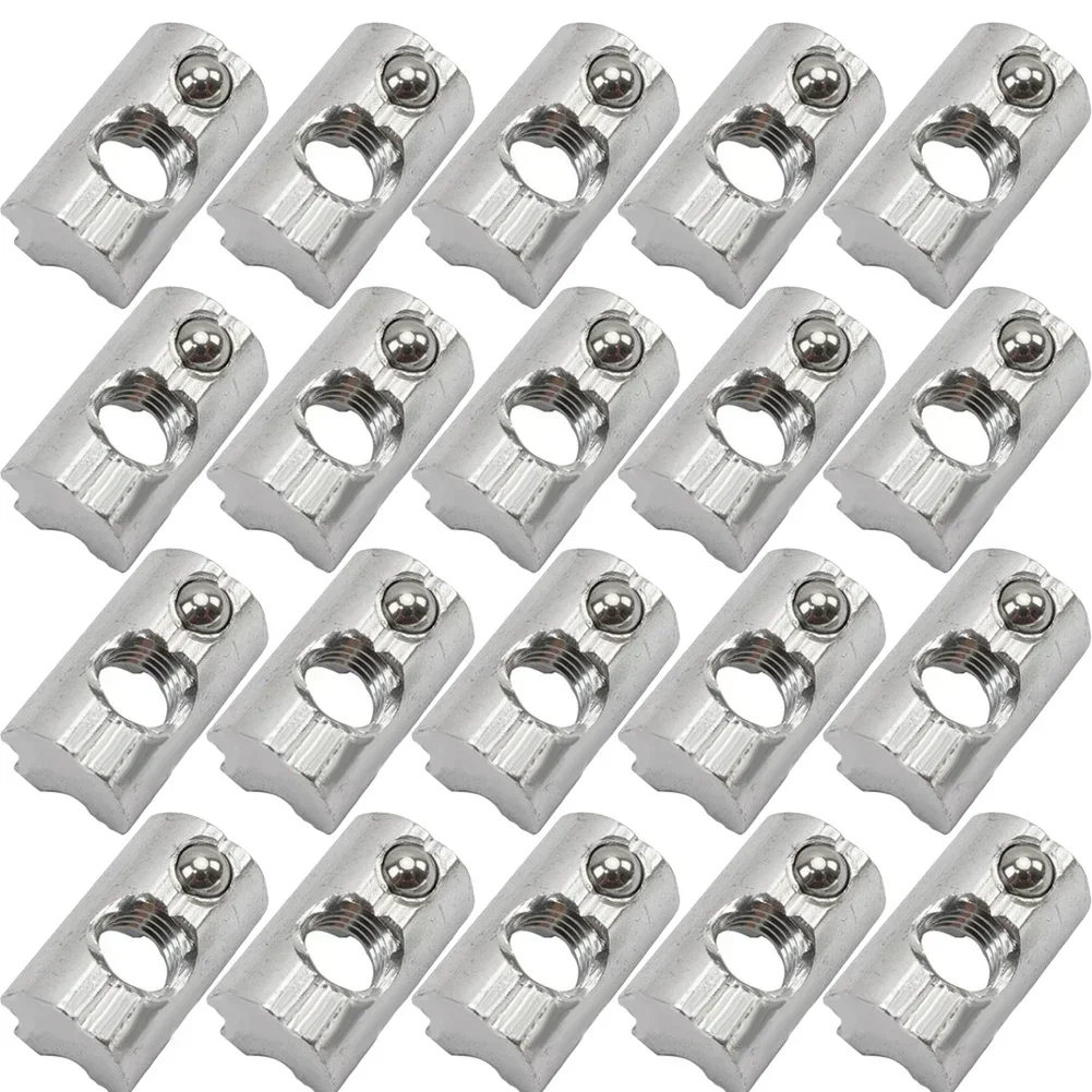 T Sliding Nut Block Square Nuts M8 Thread For Aluminum Profile Slot Zinc Coated Plate Aluminum Connector Accessories