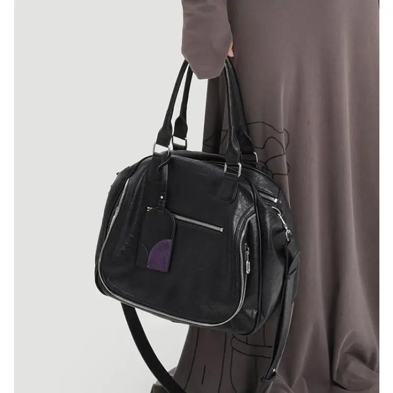 

Light Luxury Fashion High-quality Top Layer Cowhide Hand Grip Pattern Pleated Horizontal Design Square Single Shoulder Bag Trend