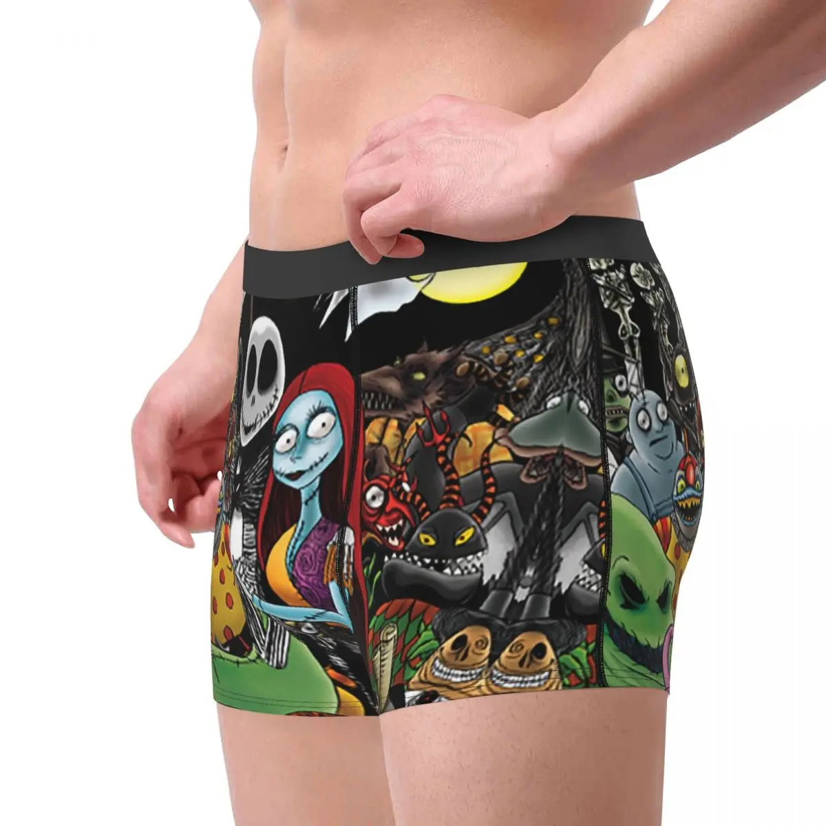 Custom Horror Movie Tim Burton Christmas Boxer Shorts For Men Halloween Skull Jack Underwear Panties Briefs Soft Underpants