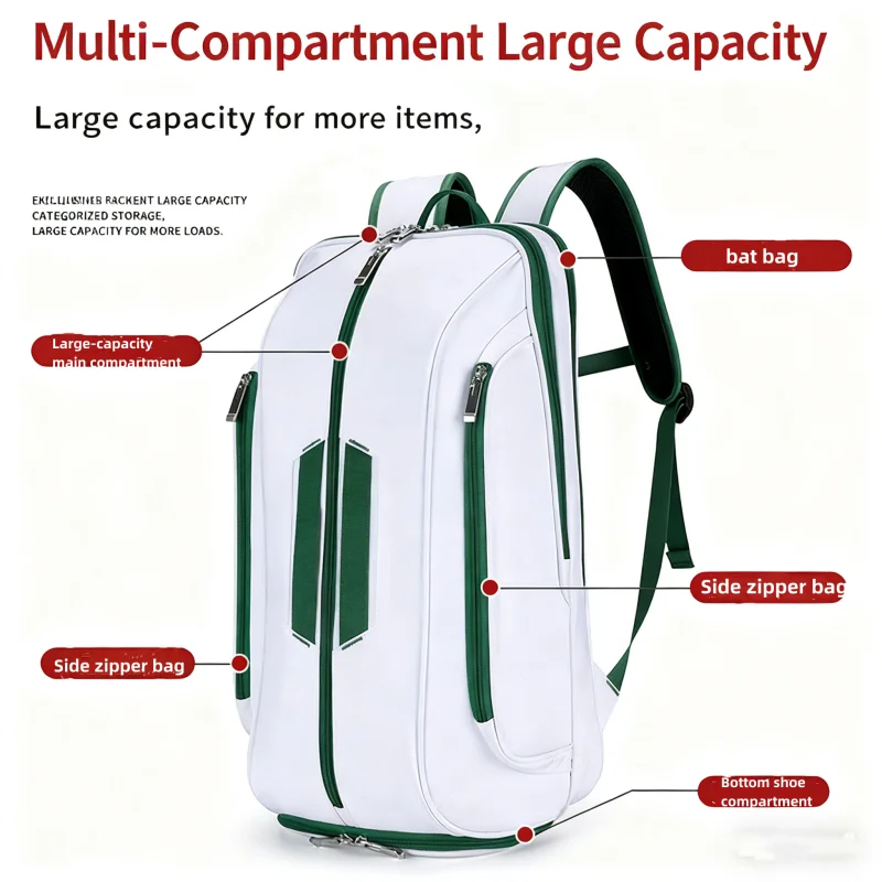 Tennis Backpack Holds 2 Rackets Multifunction Tennis Bag for Women Men  Large Capacity With Shoe Compartment Sports Racket Bag