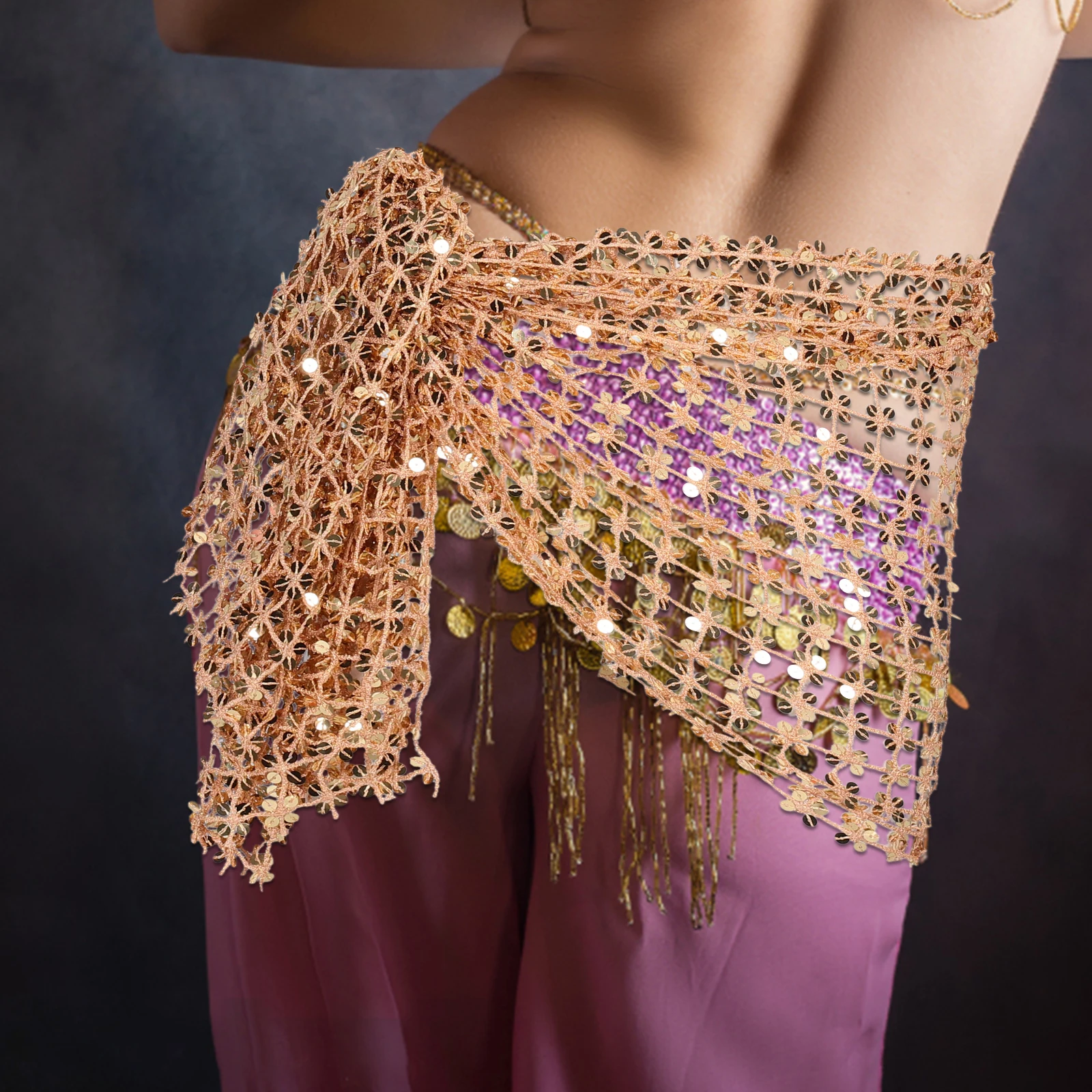 

Sequin Tassel Belly Dance Costume Hip Scarf Skirt for Women Dancing Performance Accessories Fringe Skirt Festival Outfit