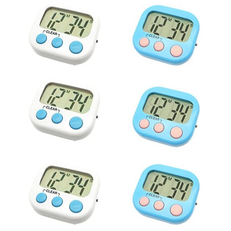 6 PCS Teachers Digital Timers Small Timers With LCD Display For Kids For Classroom, Homework, Exercise