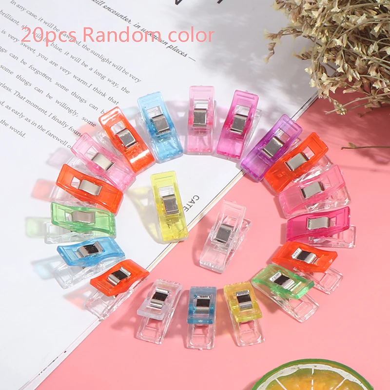 20pcs Small Clip Sewing Positioning Clip Sewing Tool Accessory DIY Crafts Mixed Color Plastic Edging Clip Plastic