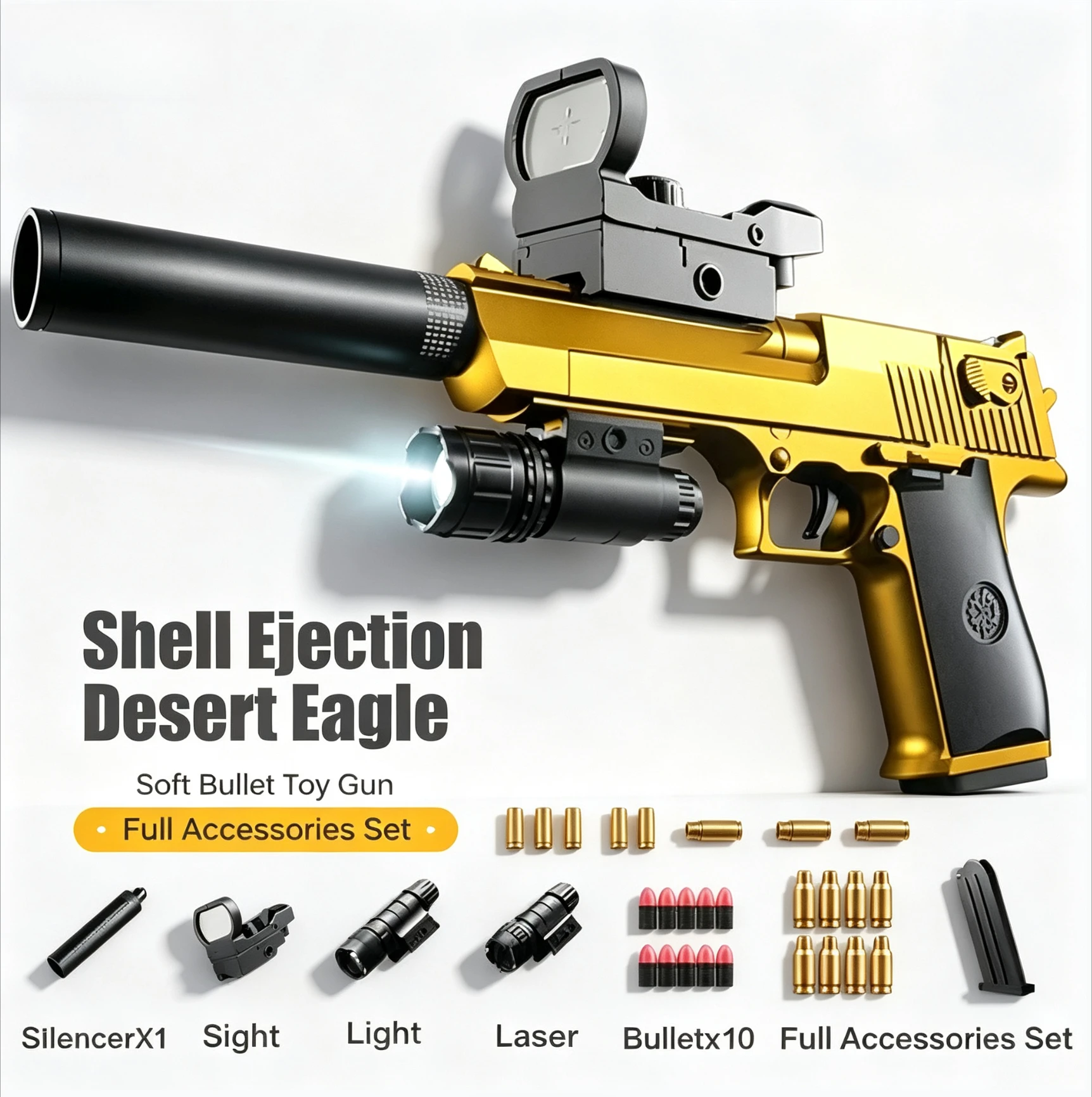 8D-Educational Toy Gun Shell Ejecting Toy Foam Soft Bullet Blaster for Kids Boys Adults Airsoft Pistol Children Birthday Gift