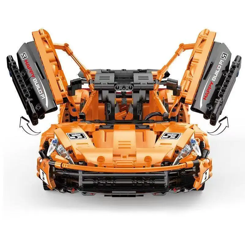 Qc004 corrida esporte retro rally carro 1:10moc blocos de construção técnicos montagem tijolos modelo brinquedos para crianças presente natal