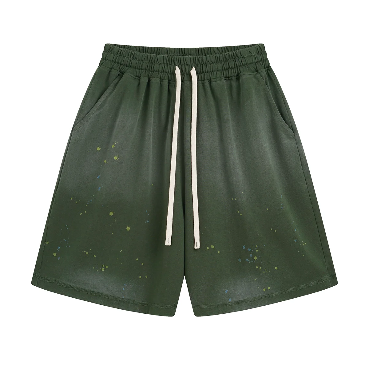 American High Street Fashion Trend Colorful Ink Splash Casual Shorts Loose Fit Sports Youth Popular Shorts for Men