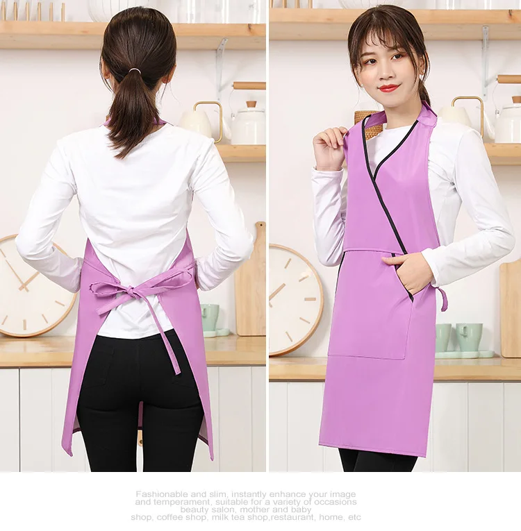 Factory Sale Fashion Kitchen Apron Beauty Salon Coffee Shop Attendant Work Kitchen Accessories Apron Custom Logo Color Wholesale