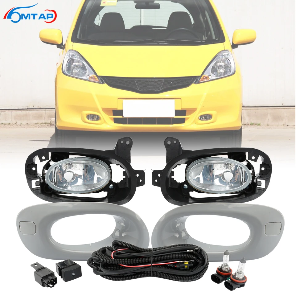 

MTAP Replacement Front Fog Lamp Set With Wire Switch Blub For Honda Jazz Fit GE 2012-2014 Foglight Foglamp Reflector Kit