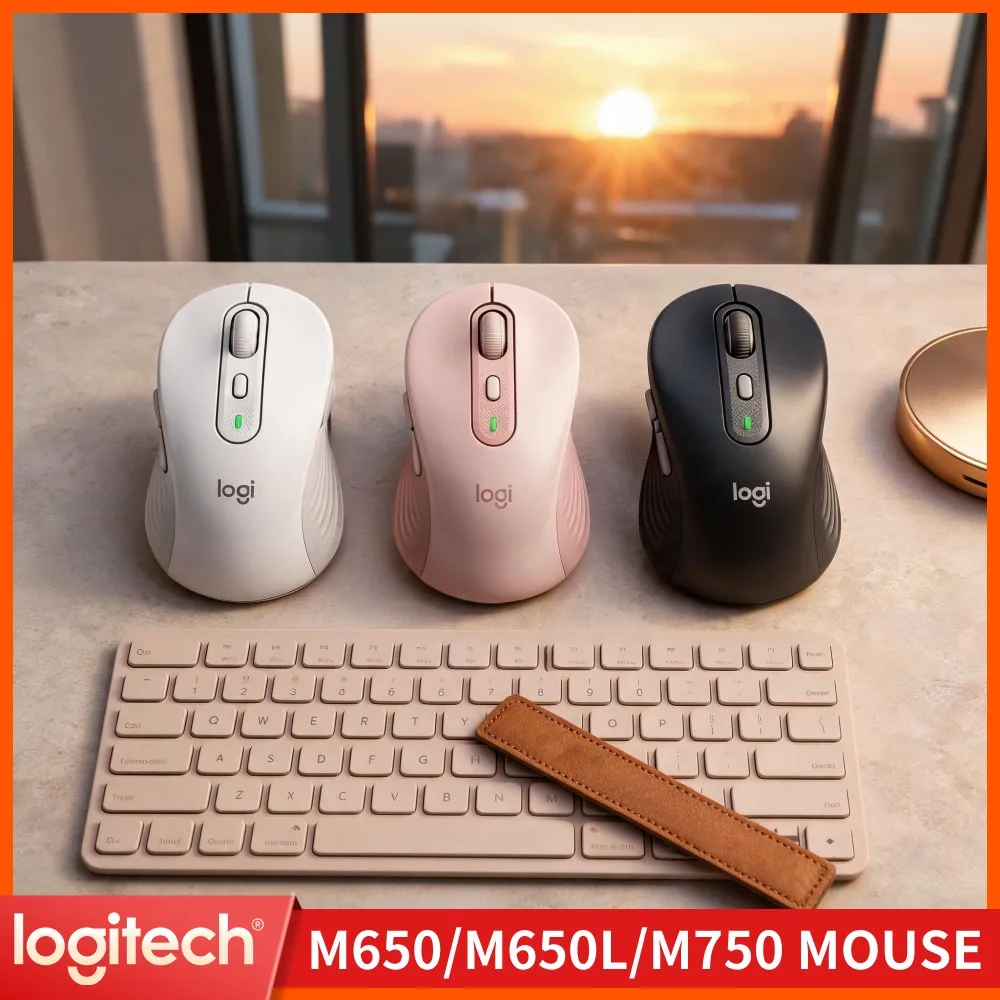 Logitech M650/M650L Ergonomic Wireless Mouse Multi Device Pairing Smart Adaptive Scroll Comfort Contour Office Worker Use