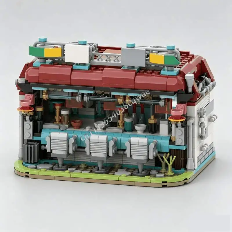 

660PCS Cyberpunk Seafood MOC Building Blocks Model Custom Puzzle Architecture DIY Assembly Toy Collection Display Creative Gift