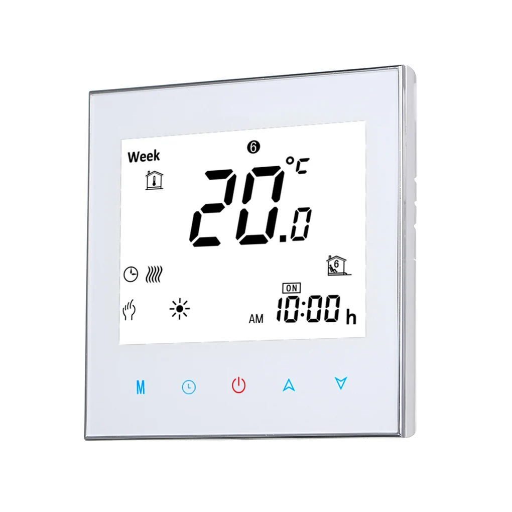 LCD Display Smart Thermostat Room Heater Temperature Controller, Electric Heating Interface, Black