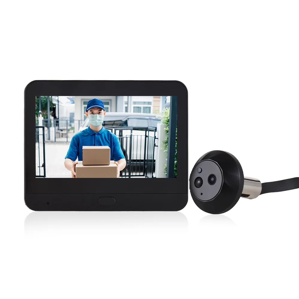 4.3 inch high-definition IPS LCD Wifi Peephole Video Doorbell HD1080P image 140 Wide angle 300PDBK