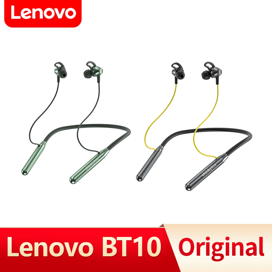 Lenovo BT10 TWS Bluetooth Earphones Running Sports Neck Hanging Earphones Stereo Music Gaming Earphones Long Life Battery