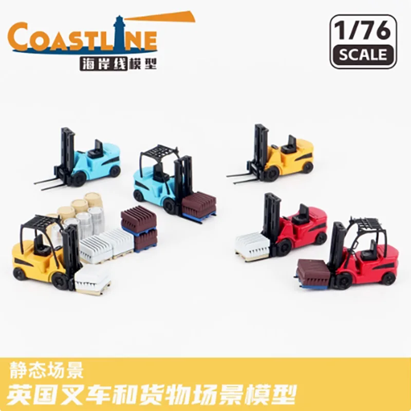 Diecast 1/76 Scale British Small Forklift Truck Plastic Simulation Car Model Classic Adult Collection Static Display-Only Truck