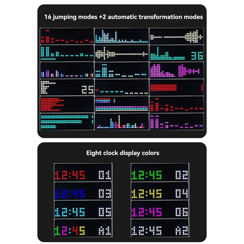 

【MARKETING】Светодиодный музыкальный спектр Звуковой дисплей Электронные часы RGB Свет Красочный спектр Пикап Атмосфера Лампа Индикатор уровня