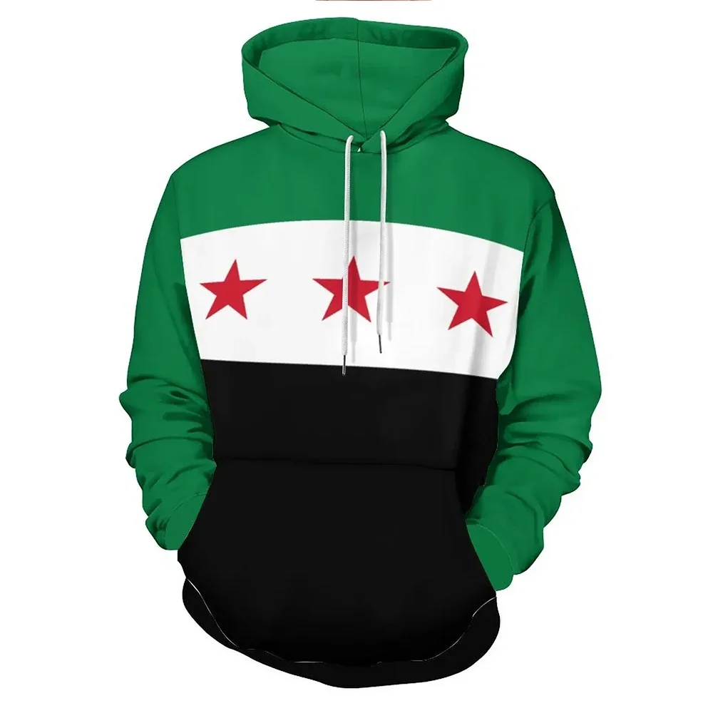 Unisex Autumn 3D Hoodie Syria Flag Men Women Polyester Harajuku Sweatshirt Pullover Hoodies Casual Dropshiping Custom