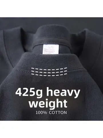 Heavy Wight 425 grams Men T Shirt Cotton Half Sleeve Brathable High Qaulity Round Neck Basic Tops Men Summer T-Shirt