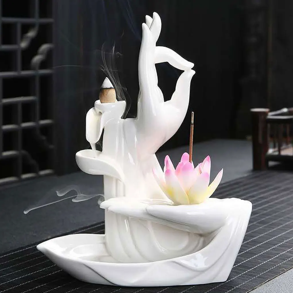 Suporte de incenso de refluxo resistente e durável de cerâmica para uma experiência confiável suportes de incenso exclusivos porcelana branca