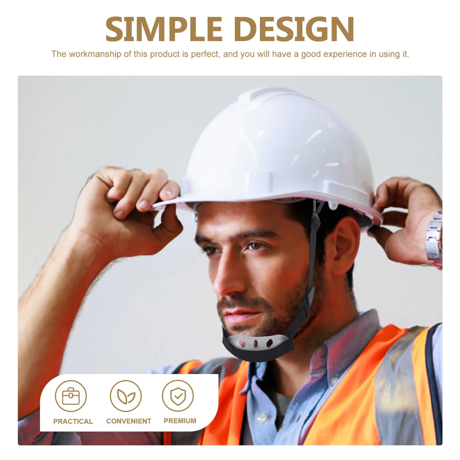 

2pcs Safety Chin Straps Durable Nylon Hard Hat Attachments Adjustable Replacement Straps Construction Site Portable Wear