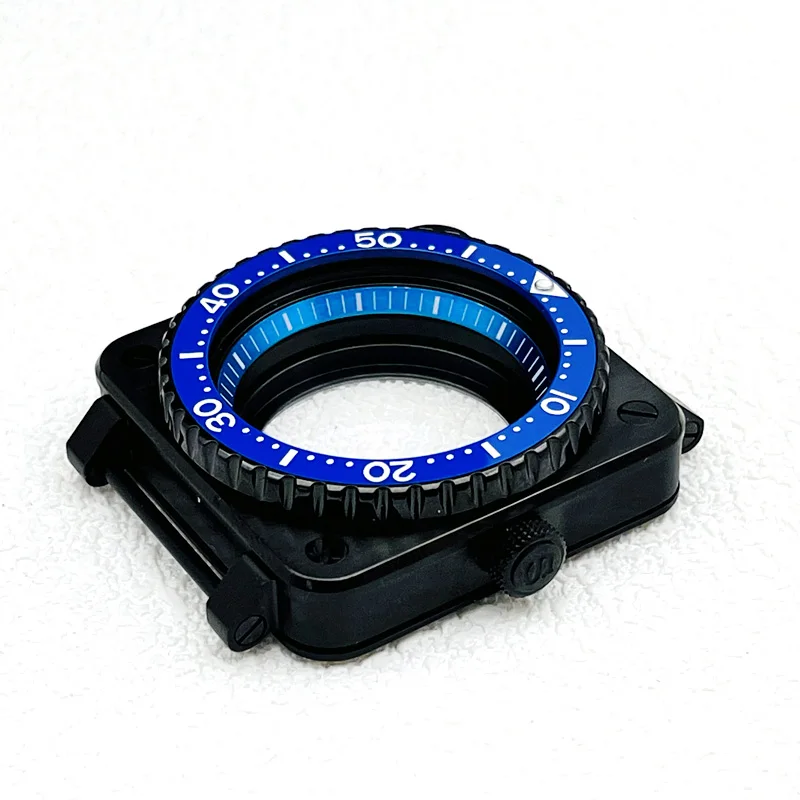 Mod Square Pilot Cockpit SKX007 Watch Case Fit For NH34 NH35 NH36 7S26 Movement Sapphire crystal glass Men Diver Wacth Cases
