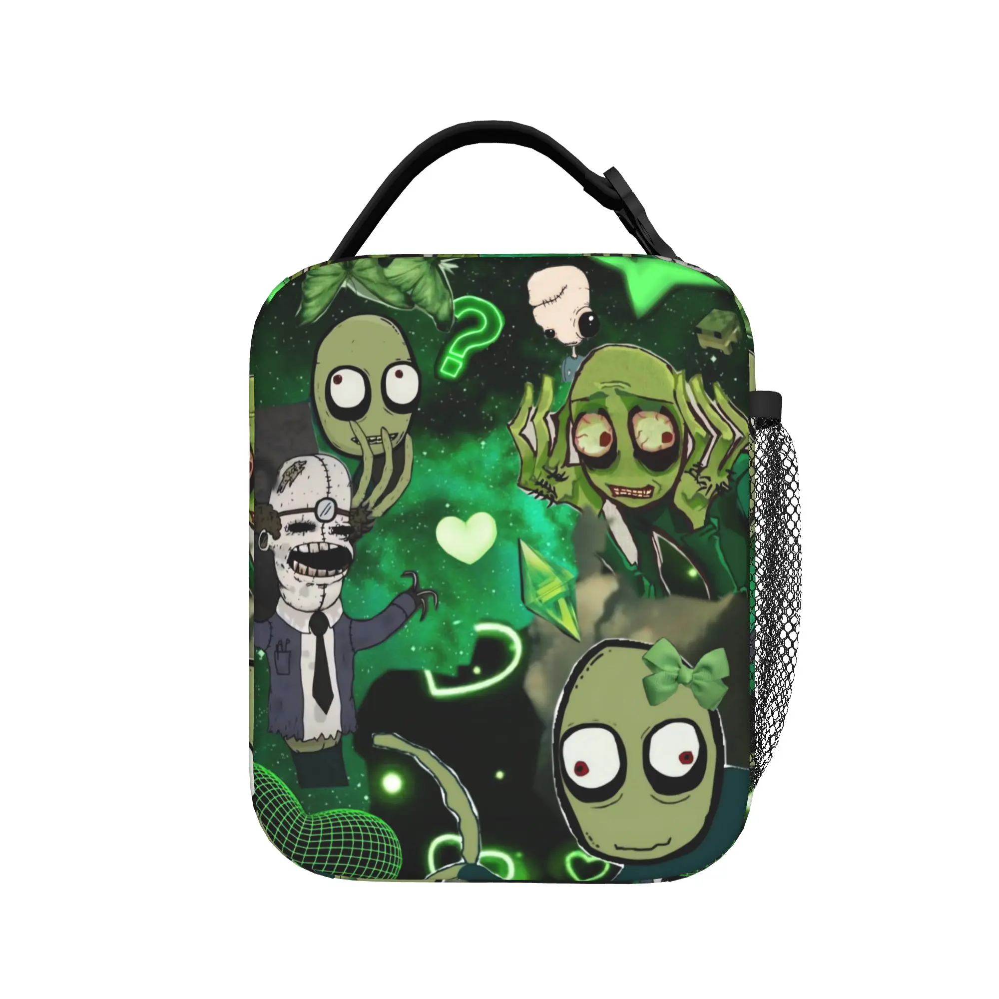 David Firth Salad Fingers Y2K Horror Lunch Bag  Portable Insulated Lunch Box Unisex Picnic Cooler Bag Waterproof Tote Food Bags