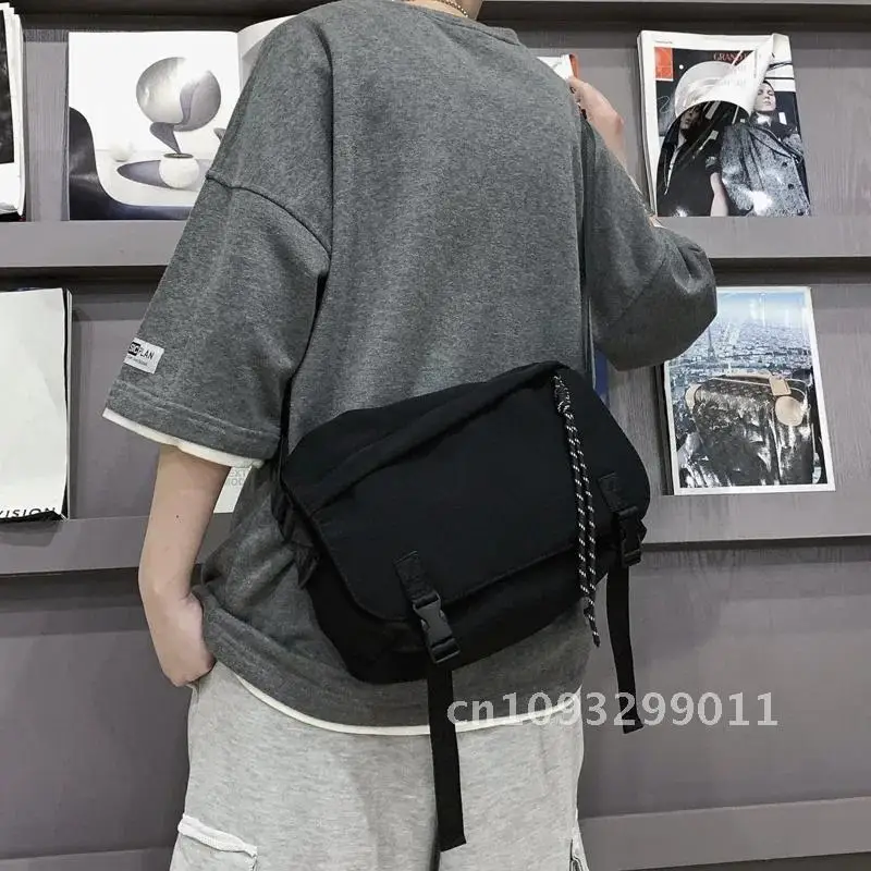 

Crossbody men's ins Japanese Joker cross-bag students postman tooling bag Korean bag small leisure shoulder