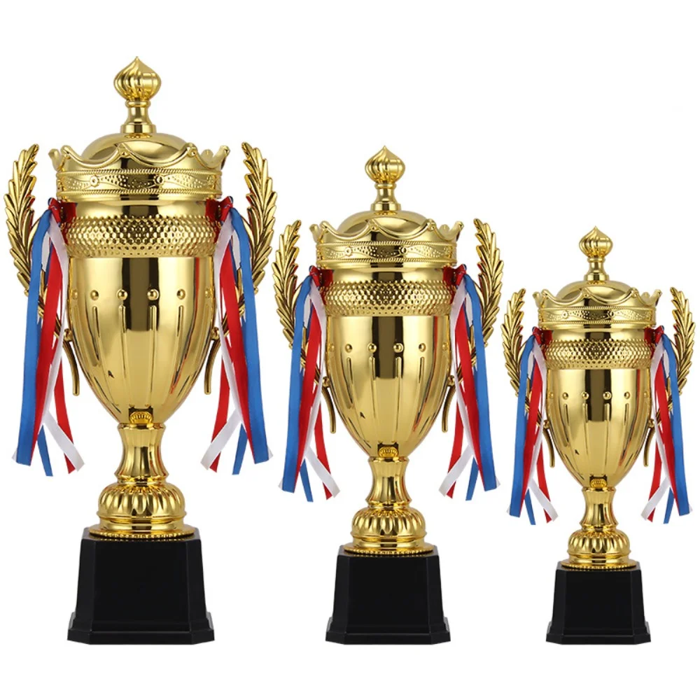 Metal Model Gold Trophy Awards Crown with Lid Small Prize Cup Competition Soccer Sports Games Winner Award Trophy Toy