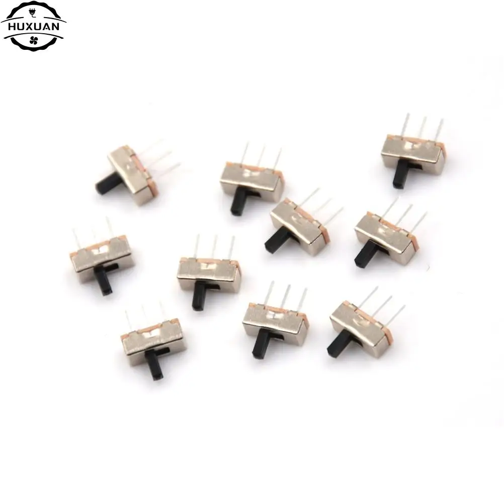 10/30pcsinterruptor On-Off Mini Slide Switch SS12D00 SS12D00G3 3pin 1P2T 2 Position High Quality Toggle Switch Handle Length:4MM