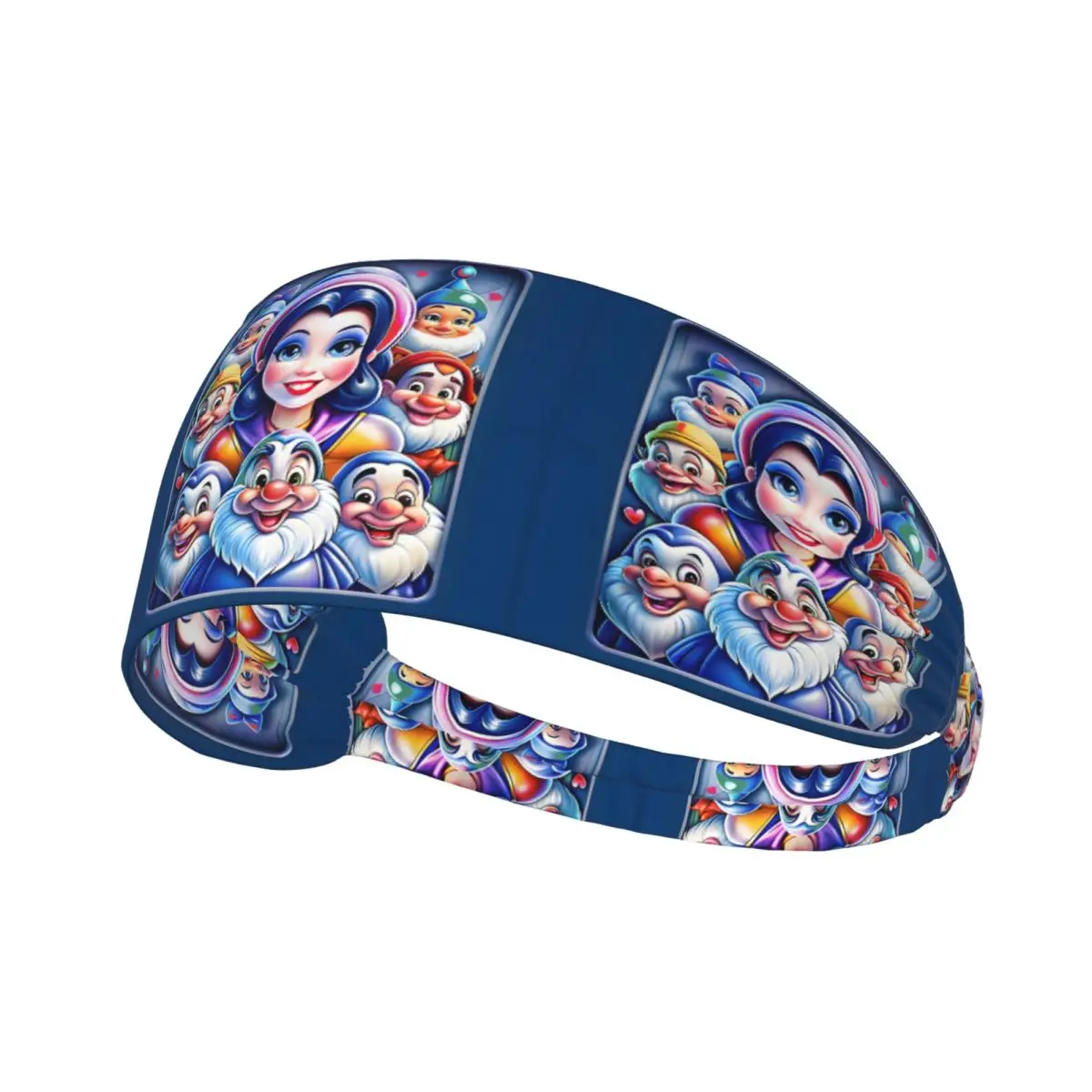 

Повязка на голову «Белоснежка и семь гномов», нескользящая повязка на голову в стиле аниме-фэнтези, мультяшная влагоотводящая повязка для тренировок для тенниса