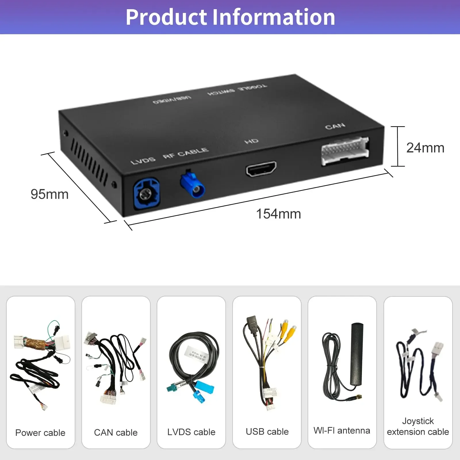 Wireless Android Carplay Adapter for NX 300h RX RX350 IS IS250 ES GS RC CT CT200h LS 600 LX LC GX Navigation Screen