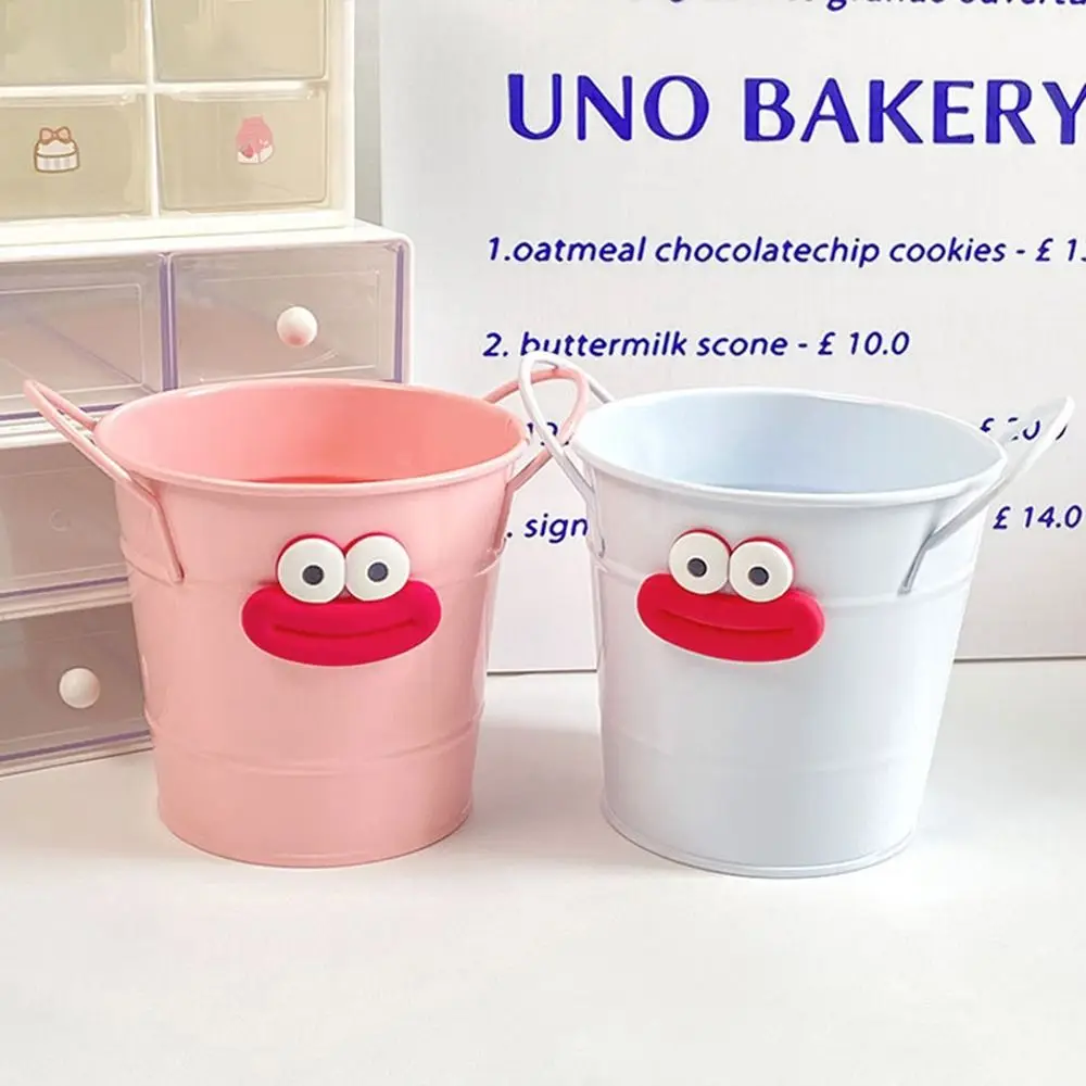 Cute Big Mouth Pencil Holder DIY Large Capacity Desktop Storage Buckets Round Cartoon Pen Container Students Stationery
