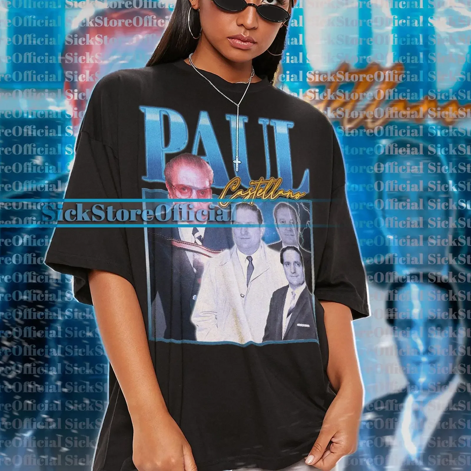 Camiseta Paul Castellano Vintage Bootleg Rap, Estilo Retro de los 90, Oversize, Streetwear, Lavado Vintage, Suave, Casual, Unisex