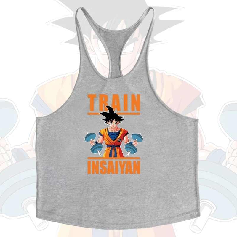 Мужской тренировочный жилет-стрингер, спортивный крой, быстросохнущий, подходит для подъема, принт Dragon Ball, идеально подходит для впитывания пот