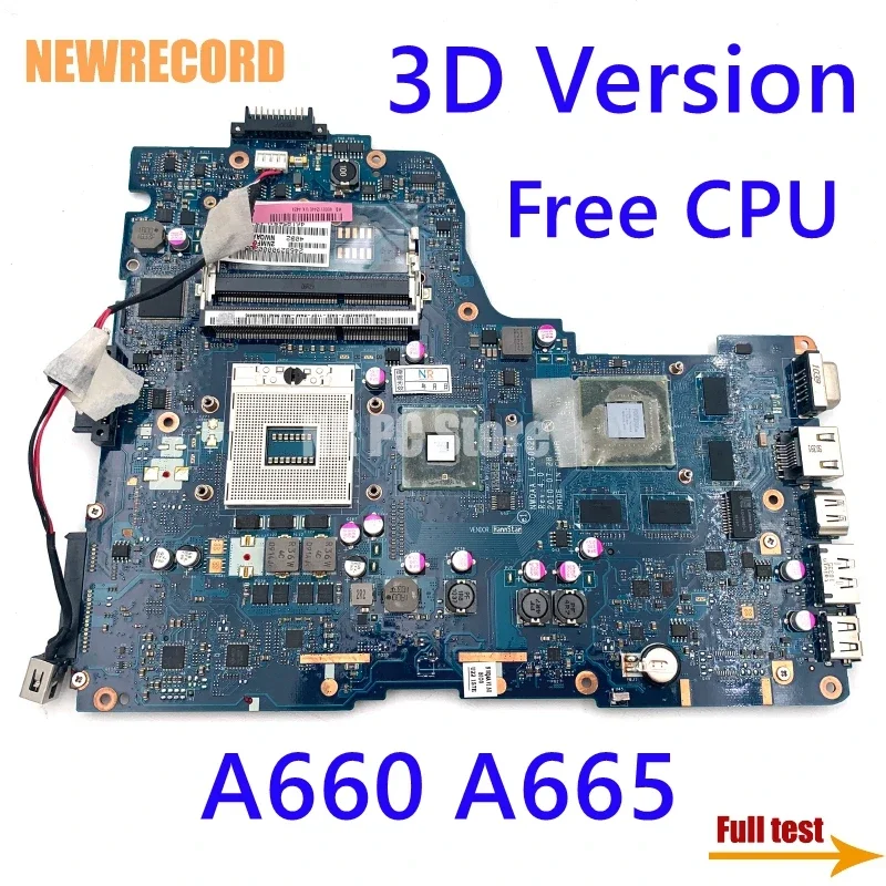 

For Toshiba satellite A660 A665 NWQAA LA-6062P K000112440 Laptop motherboard 3D Version HM55 free CPU main board