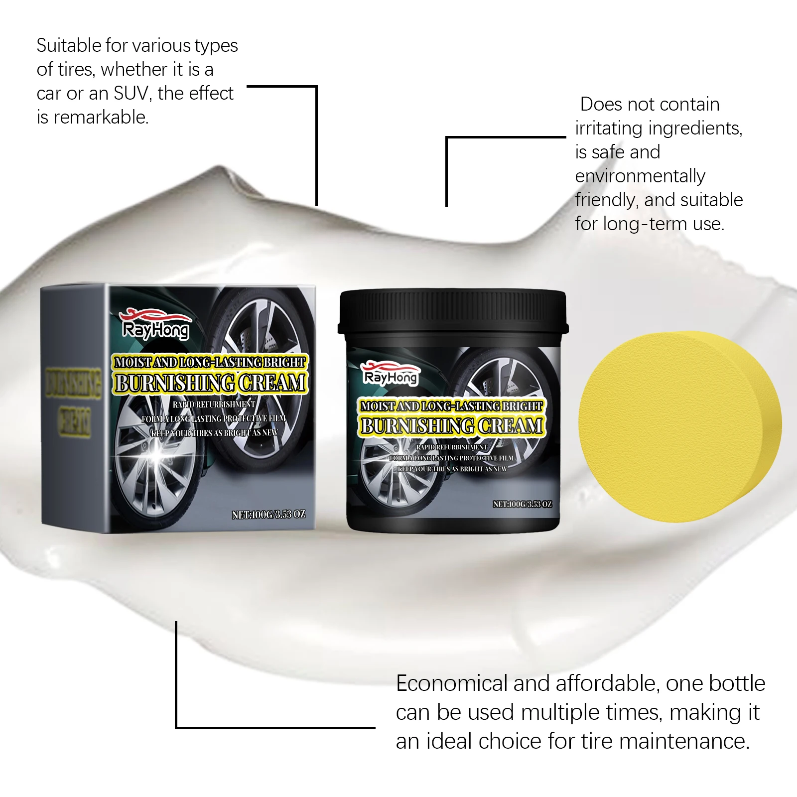 Car Tire Retreading Paste Car Tire Cleaning Rust Removal Polishing Brightening Wheel Tire Care