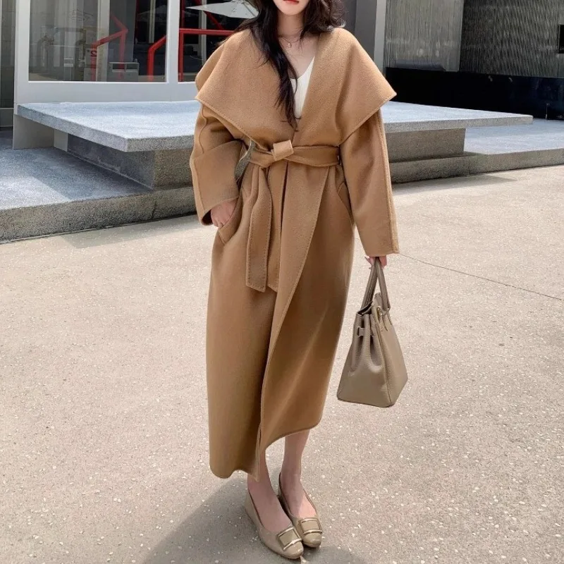 

2025 Autumn and Winter Lazy Wind Loose Large Lapel Double-sided Woolen Coat