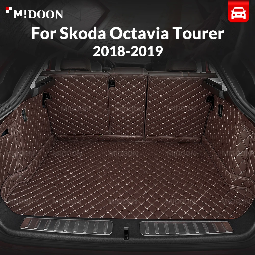 

Auto Full Coverage Trunk Mat For Skoda Octavia Tourer 2018-2019 Car Anti-dirty Pad Protector Cargo Liner Interior Accessories