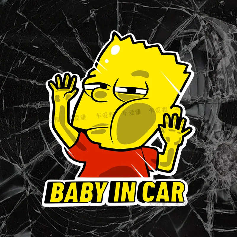 The Simpsons Car Stickers Fun Cartoon Scratch Stickers Car Decoration Stickerss Animation Car Body Window Waterproof Stickers