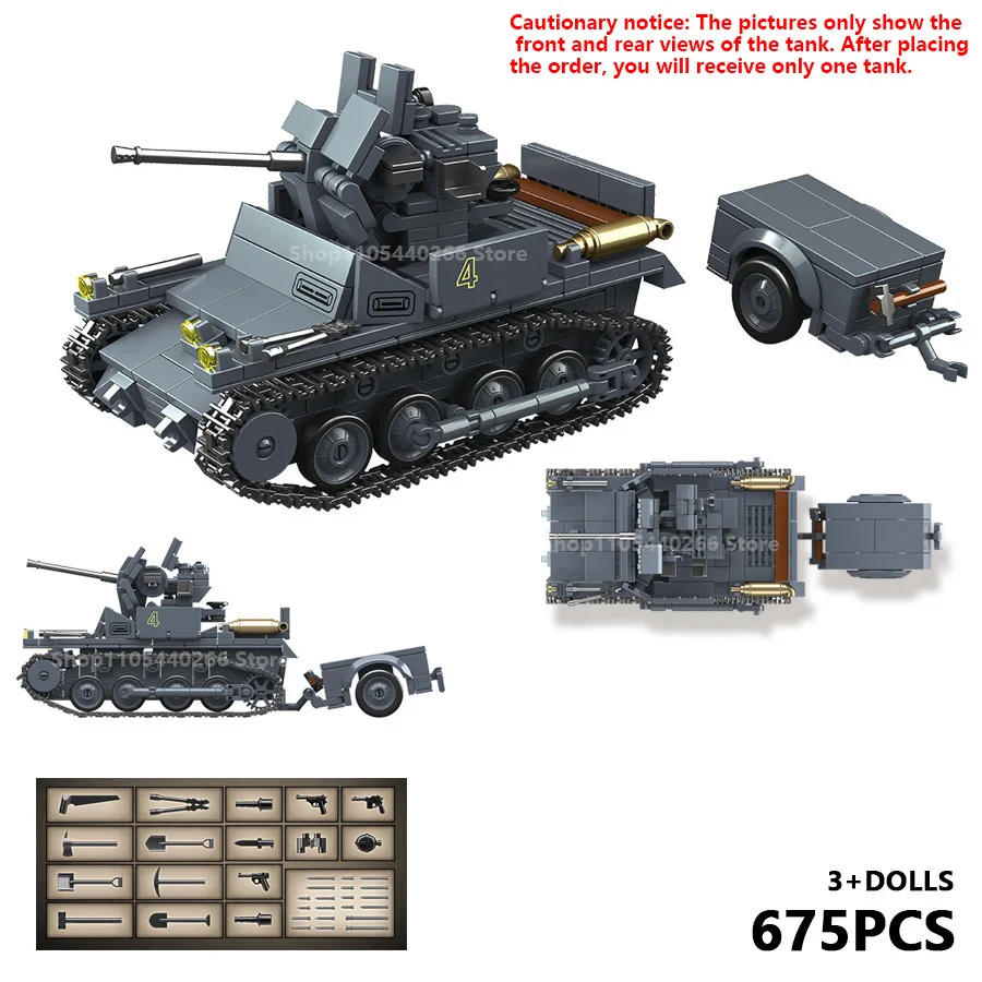 Sd.Kfz.182 Sneeuwbedekte Black Tiger zwaar gepantserde tank bouwstenen rupsvoertuig modelbouwset educatieve bouwset