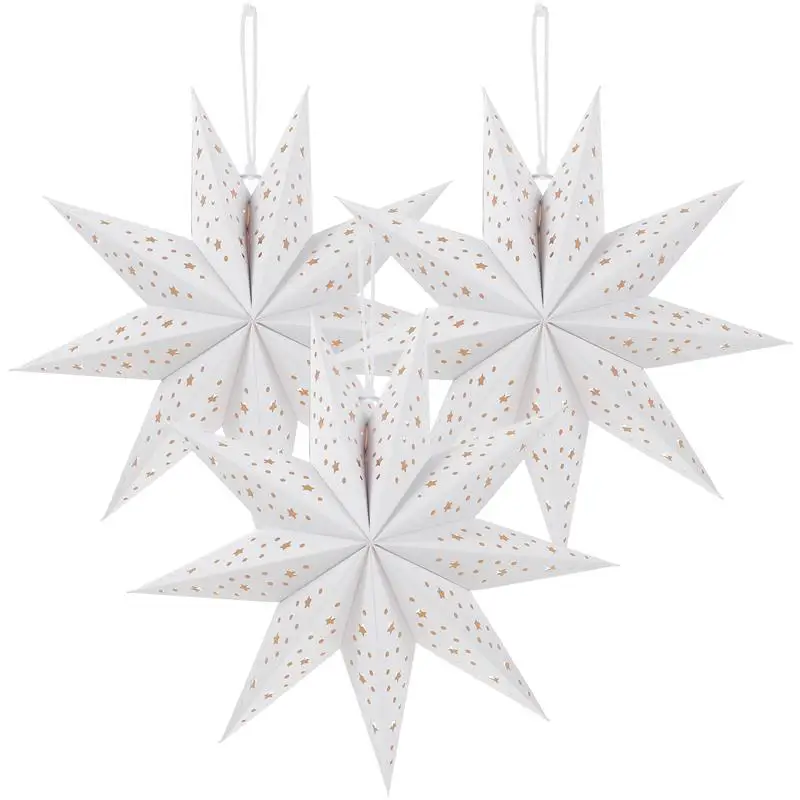 

3pcs Hollow Star Hanging Pendants Christmas Decoration 2024 for Home Navidad Natal Noel Gifts Christmas Ornaments New Year 2025