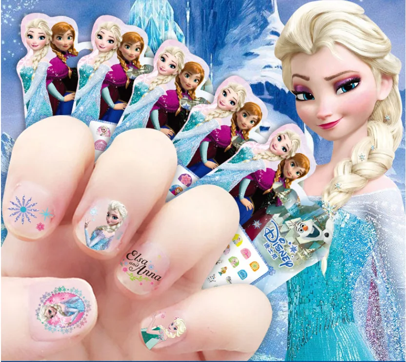 5 pcs/set Diseny frozen Mickey Minnie Mouse Makeup Toy Nail Stickers Toy Princess girls sticker toys for girlfriend kids gift