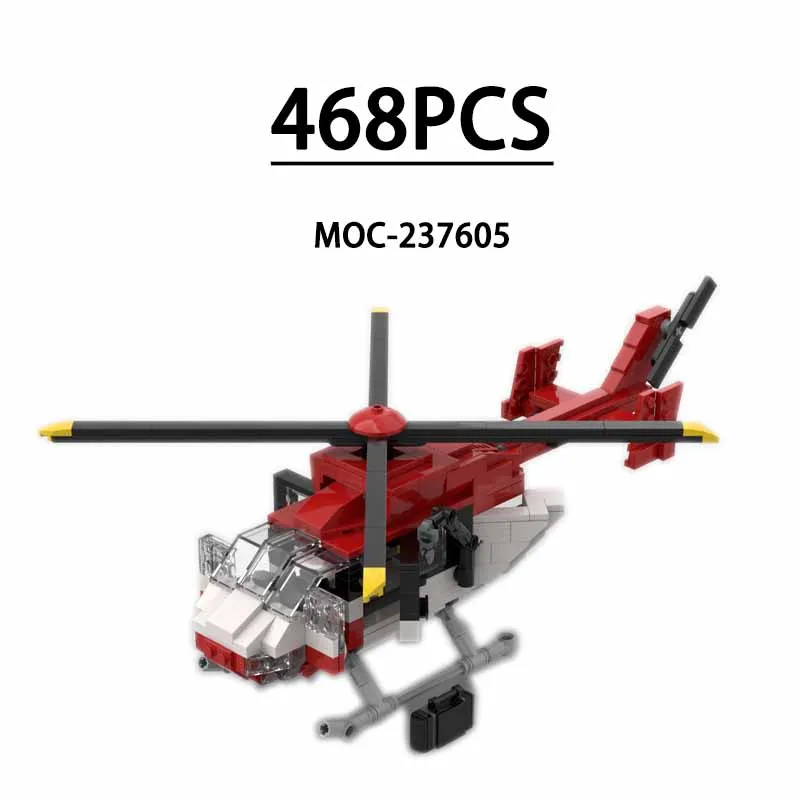 

MOC-237605 Строительный блок Вертолет BK117 Спасательный самолет в сборе Модель 468 шт. Игрушка на день рождения, Рождество, подарок