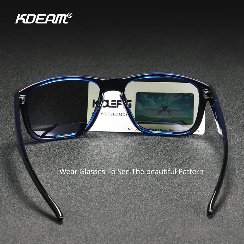 KDEAM Multi-Layer Lenses Polarized Men\'s Sunglasses Blocking Horizontal Glare Square Sun Glasses Women With Brilliant Colors