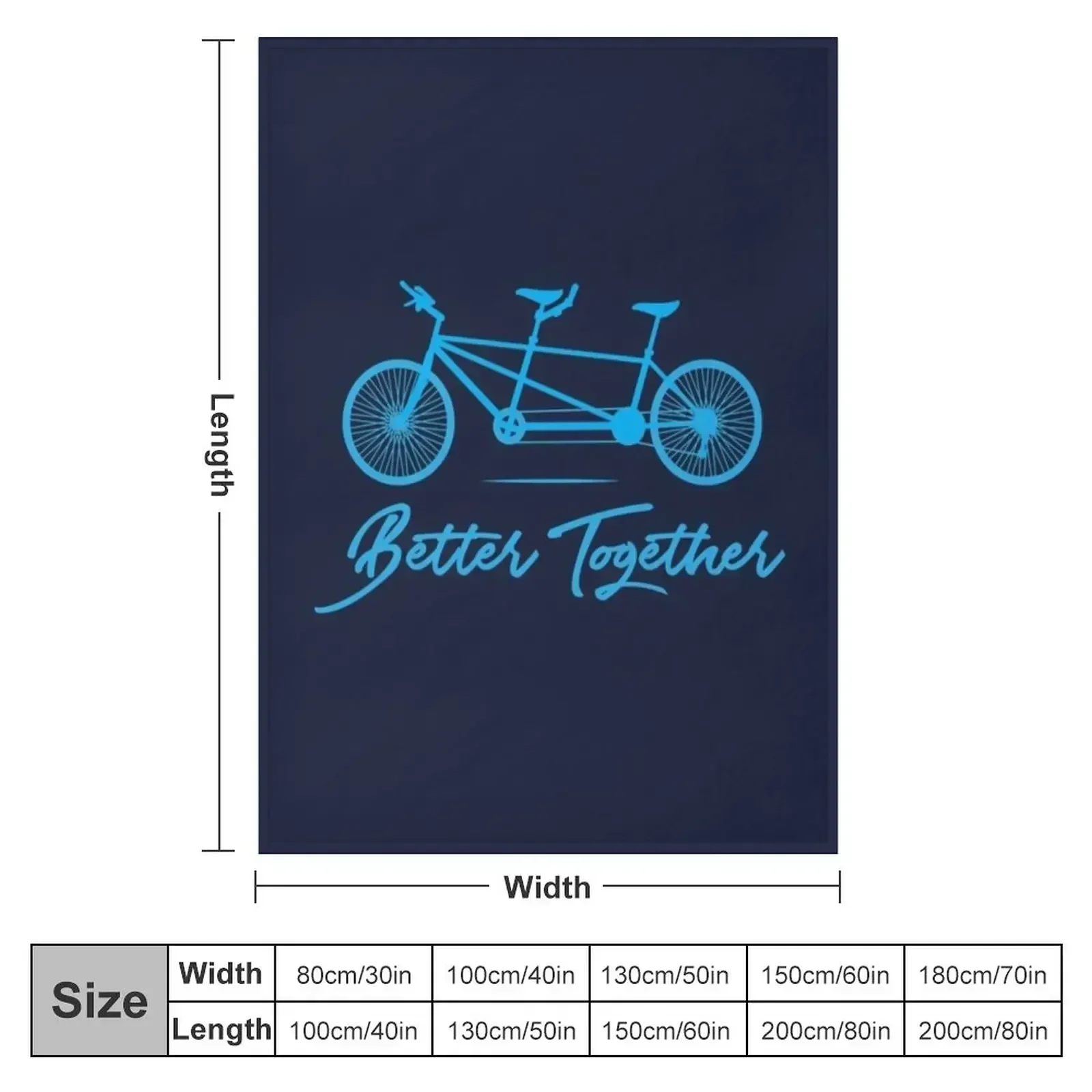 Tandem Bike Better Together Bicycle Design Throw Blanket Sofa Throw Soft Plaid Soft Plush Plaid Luxury Brand Blankets