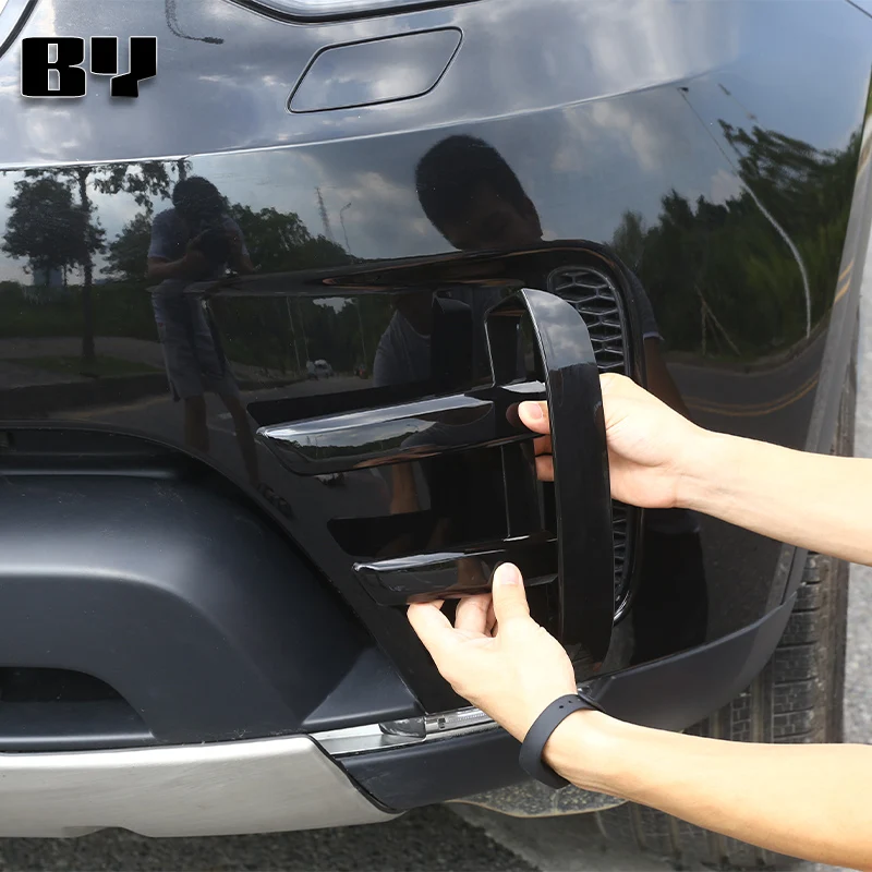 

Автомобильные аксессуары, передняя противотуманная фара, декоративная решетка воздушной решетки для Land Rover Discovery 5 LR5 2017 L462, пластиковое пианино, черный, 2 шт.