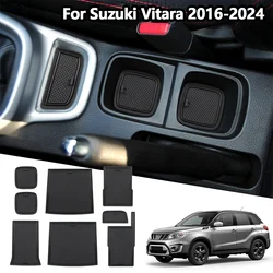 Car Central Console Mats for Suzuki Vitara 2016 2017 2018 2019-2024 Cup Holder Coasters Cushions Center Console Pads For Vitara